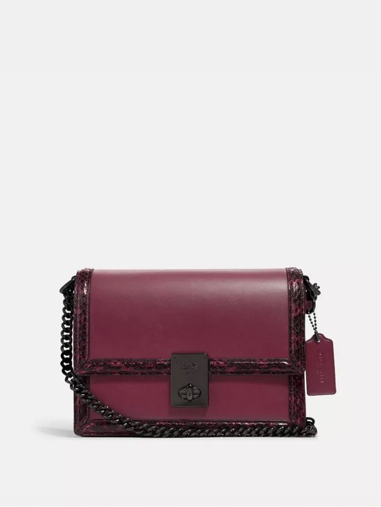 Coach Handbags - Coach Hutton Shoulder Bag With Snakeskin Detail